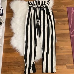 High waisted Stripe Pants